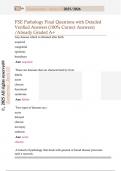 FSE Pathology Final Questions with Detailed  Verified Answers &lpar;100&percnt; Correct Answers&rpar;  &sol;Already Graded A&plus; 