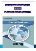 Instructor Manual for Global Business&comma; 5th Edition By Mike W&period; Peng &vert;&vert;Complete Study Guide &vert; Grade A&plus;&period;