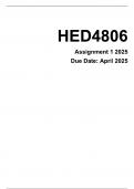 HED4806 Assignment 1 (ANSWERS) 2025 - DUE April 2025.