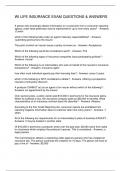 WI LIFE INSURANCE EXAM QUESTIONS & ANSWERS