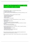 CNUR 106 EXAM WITH COMPLETE SOLUTIONS 100&percnt; PASS
