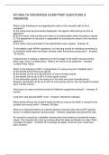 WI HEALTH INSURANCE EXAM PREP QUESTIONS & ANSWERS