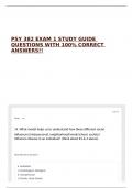 PSY 382 EXAM 1 STUDY GUIDE QUESTIONS WITH 100&percnt; CORRECT ANSWERS&excl;&excl;