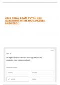 2025 FINAL EXAM PSYCH 382 QUESTIONS WITH 100&percnt; PASSED ANSWERS&excl;&excl;