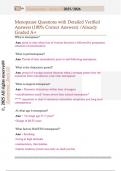 Menopause Questions with Detailed Verified  Answers &lpar;100&percnt; Correct Answers&rpar; &sol;Already  Graded A&plus; 