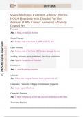 Sports Medicine- Common Athletic Injuries-  HOSA Questions with Detailed Verified  Answers &lpar;100&percnt; Correct Answers&rpar; &sol;Already  Graded A&plus;