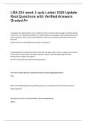LRA 224 week 2 quiz Questions and Verified Answers&comma; 100&percnt; Guarantee Pass