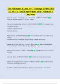 The Midterm Exam for Tribology UPDATED  ACTUAL  Exam Questions and CORRECT  Answers 