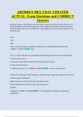 ARTHREX DEX 5 DAY UPDATED  ACTUAL  Exam Questions and CORRECT  Answers 