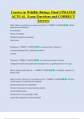 Careers in Wildlife Biology Final UPDATED  ACTUAL  Exam Questions and CORRECT  Answers