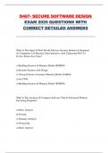 D487- SECURE SOFTWARE DESIGN  EXAM 2025 QUESTIONS WITH  CORRECT DETAILED ANSWERS