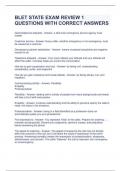 BLET STATE EXAM REVIEW 1 QUESTIONS WITH CORRECT ANSWERS