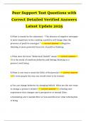 Peer Support Test Questions with Correct Detailed Verified Answers Latest Update 2025