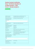 Medical Assistant Certification Exam &sol; Test Review Questions & Certified Solutions &sol; 100&percnt; Correct &sol; Already Graded A&plus;&period; 