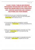 CLASS V ISSUE&comma; TURN-IN AND RESIDUE  PROCESSING PROCEDURES FOR USING UNITS  EXAM 2025 BRAND NEW ACTUAL EXAM WITH  100&percnt; VERIFIED QUESTIONS AND CORRECT  SOLUTIONS&vert; ACE YOUR GRADES&period; 