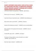 CLIENT CENTERED CARE EXAM 2 STUDY GUIDE AND ACTUAL EXAM ALL QUESTIONS AND WELL ELABORATED ANSWERS LATEST VERSION ALREADY A GRADED WITH EXPERT FEEDBACK&vert;NEW AND REVISED