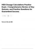 HESI Dosage Calculations Practice Exam &sol; Comprehensive Review of Key Quizzes&comma; and Practice Questions for Guaranteed Success