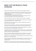 BNSF LETP AIR BRAKE & TRAIN HANDLING QUESTIONS WITH CORRECT ANSWERS