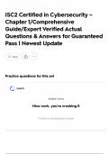 ISC2 Certified in Cybersecurity &ndash; Chapter 1&sol;Comprehensive Guide&sol;Expert Verified Actual Questions & Answers for Guaranteed Pass &vert; Newest Update