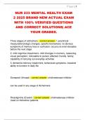 NUR 233 MENTAL HEALTH EXAM  2 2025 BRAND NEW ACTUAL EXAM  WITH 100&percnt; VERIFIED QUESTIONS  AND CORRECT SOLUTIONS&vert; ACE  YOUR GRADES&period; 