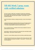 NR 603 Week 7 prep&period; exam with verified solutions