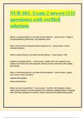 NUR 603- Exam 2 newest &lpar;133 questions&rpar; with verified solutions