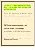 NUR 603- Exam 3 Neurologic System Part 1 NEWEST EXAM with verified detailed solutions 