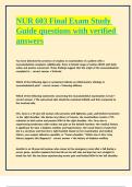 NUR 603 Final Exam Study Guide questions with verified answers 