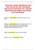 PESTICIDE LICENSE ORNAMENTAL AND  TURF FOR NC PRE TEST 2025 BRAND  NEW ACTUAL EXAM WITH 100&percnt; VERIFIED  QUESTIONS AND CORRECT SOLUTIONS&vert;  ACE YOUR GRADES&period;
