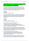 SOCIOLOGY 101 - EXAM 1 QUESTIONS WITH VERIFIED ANSWERS