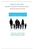 Aging Matters&colon; An Introduction to Social Gerontology &ndash; Nancy R&period; Hooyman &lpar;Updated 1st Edition&rpar; &vert; Complete Test Bank &lpar;Chapters 1&ndash;14&rpar;