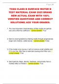 TCEQ CLASS B SURFACE WATER B  TEST MATERIAL EXAM 2025 BRAND  NEW ACTUAL EXAM WITH 100&percnt;  VERIFIED QUESTIONS AND CORRECT  SOLUTIONS&vert; ACE YOUR GRADES&period; 