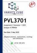 PVL3701  Assignment 2 &lpar;DETAILED ANSWERS&rpar; Semester 1 2025 - DISTINCTION GUARANTEED