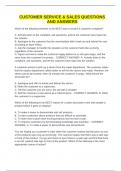 Customer Service & Sales questions and answers