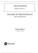Test Bank for Algebra and Trigonometry&comma; 7th edition&comma; by Robert F&period; Blitzer&comma; All Chapters Included