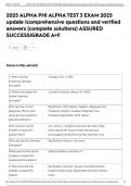 2025 ALPHA PHI ALPHA TEST 3 EXAM 2025 update &vert;comprehensive questions and verified answers &lpar;complete solutions&rpar; ASSURED SUCCESS&vert;GRADE A&plus;&excl;&excl;