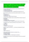 SOCIOLOGY 101 EXAM FINAL REVIEW &lpar;OLE MISS CENTELLAS&rpar; QUESTIONS WITH VERIFIED ANSWERS