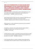 WGU C810 FOUNDATIONS IN HEALTHCARE DATA MANAGEMENT ACTUAL EXAM QUESTIONS AND WELL ELABORATED ANSWERS LATEST VERSION ALREADY A GRADED WITH EXPERT FEEDBACK&vert;NEW AND REVISED