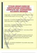  FITOUR GROUP EXERCISE CERTIFICATION QUESTIONS &vert;COMPLETE SET &vert;GUARANTEED ACCURATE ANSWERS