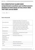 ECG ORIENTATION KAISER 2025&rpar; comprehensive questions and verified answers &lpar;Detailed & Elaborated&rpar; ACTUAL EXAM 2025 TEST 100&percnt; Solved 2025&excl;&excl;