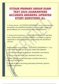 FITOUR PRIMARY GROUP EXAM TEST 2025 &vert;GUARANTEED ACCURATE ANSWERS &vert;UPDATED STUDY QUESTIONS &vert;A&plus;