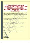 FITOUR GROUP EXERCISE CERTIFICATION EXAM QUESTIONS SET 2025 &vert;GUARANTEED ACCURATE ANSWERS &vert;VERIFIED &vert;A&plus; GRADED