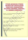 PACKAGE DEAL FOR THE FITOUR EXAMS 2025 &vert;GUARANTEED ACCURATE ANSWERS &vert;UPDATED STUDY QUESTIONS &vert;A&plus;