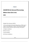 &lpar;HU-AGACNP&rpar; NU 636 Adv Pharmacology Midterms Exam 2025 &lpar;Qns & Ans&rpar;&period;