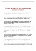 ATI ORAL MEDICATIONS TEST QUESTIONS AND CORRECT ANSWERS&excl;&excl;