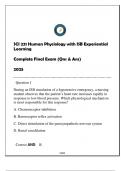 SCI 221 Human Phys with ISB Experiential Learning Complete Final Exam 2025 (With Solns)