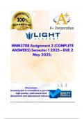 MNM3708 Assignment 2 &lpar;COMPLETE ANSWERS&rpar; Semester 1 2025 &ndash; DUE 2 May 2025&semi;  100&percnt; TRUSTED Complete&comma; trusted solutions and explanations