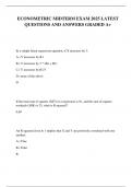 ECONOMETRIC MIDTERM EXAM 2025 LATEST QUESTIONS AND ANSWERS GRADED A&plus;