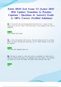Fortis HESI Exit Exam V2 &lpar;Latest 2025&sol; 2026 Update&rpar; Transition to Practice-Capstone &vert; Questions & Answers&vert; Grade A&vert; 100&percnt; Correct &lpar;Verified Solutions&rpar;