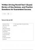 Written Driving Permit Test 1 &lpar;Guam&rpar; Review of Key Quizzes&comma; and Practice Questions for Guaranteed Success